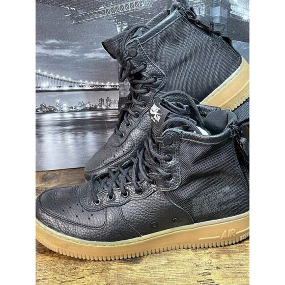 Nike SF AIR FORCE 1 MID GS Black Youth Size 7Y AMAZING‎ CONDITION!!! - Picture 1 of 12